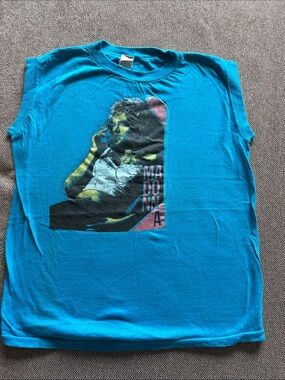 Rare 1984 Vintage Turquoise Madonna Graphic Muscle Tee women sz M